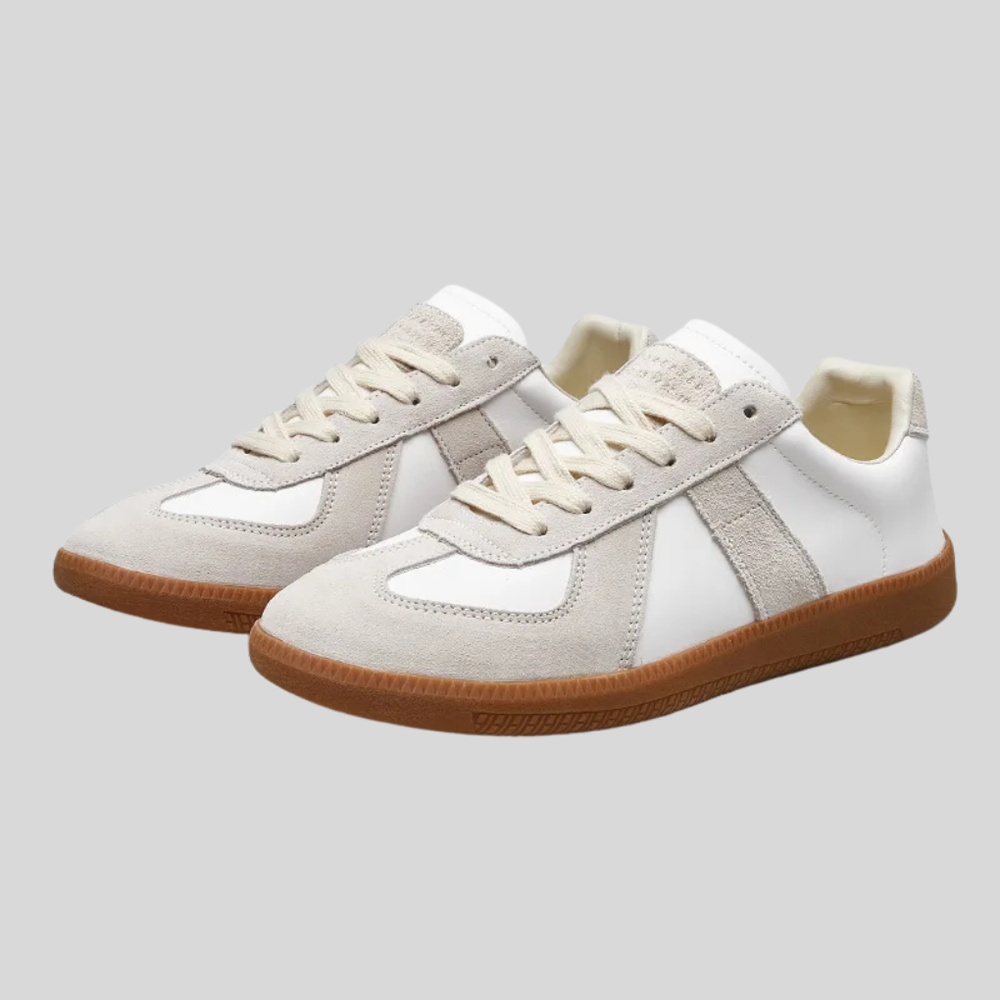 Men's Retro Low-Top Sneakers Leather Suede Panel Gum Sole