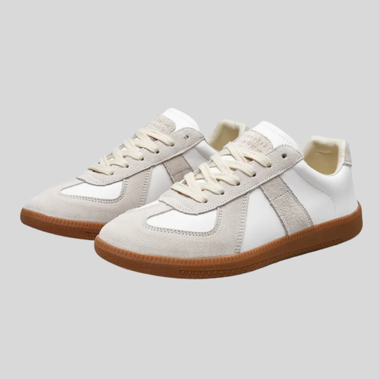 Men's Retro Low-Top Sneakers Leather Suede Panel Gum Sole