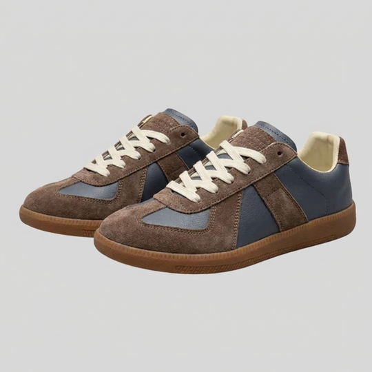 Men's Retro Low-Top Sneakers Leather Suede Panel Gum Sole