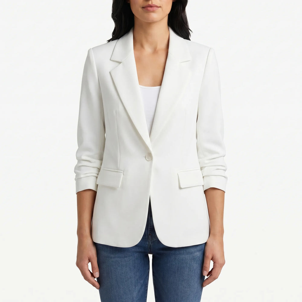 Women's Blazer Jacket Single Button Notch Lapel Fitted