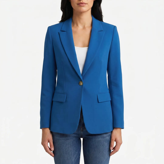 Women's Blazer Jacket Single Button Notch Lapel Fitted