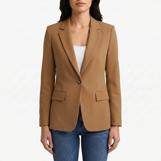 Women's Blazer Jacket Single Button Notch Lapel Fitted