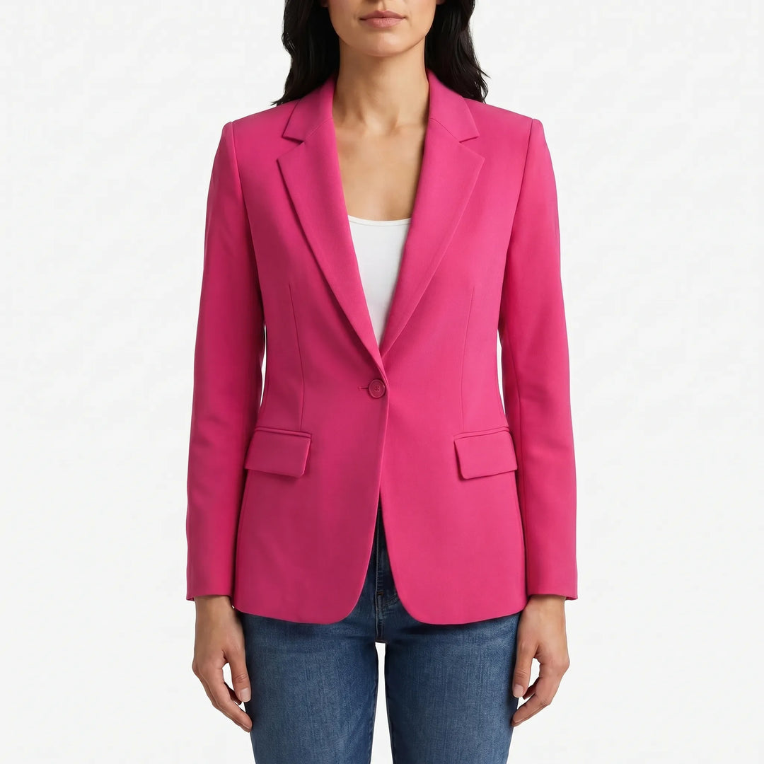 Women's Blazer Jacket Single Button Notch Lapel Fitted