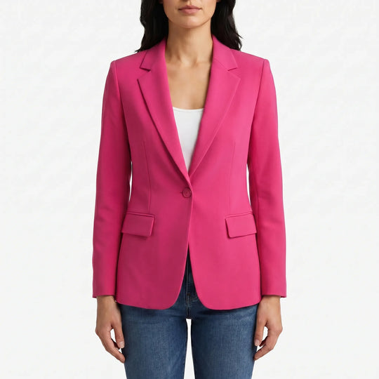 Women's Blazer Jacket Single Button Notch Lapel Fitted