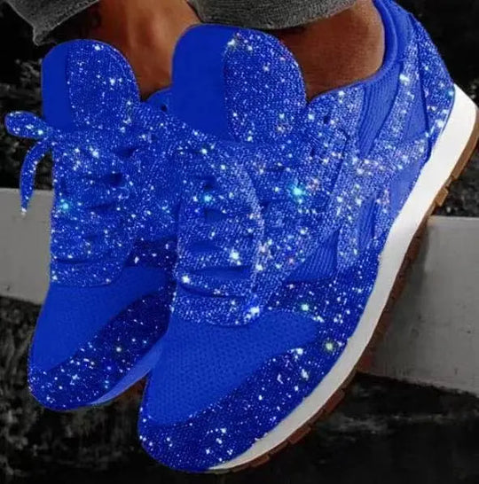 Women's Glitter Lace-Up Sneakers Runner