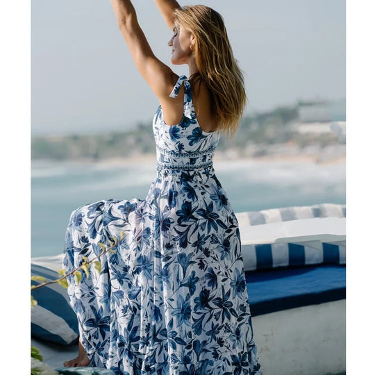 Women's One Piece Bathing Suit Floral Print V Neck High Cut