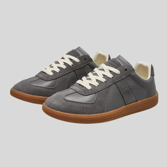 Women's Retro Low-Top Sneakers Leather Suede Panel Gum Sole